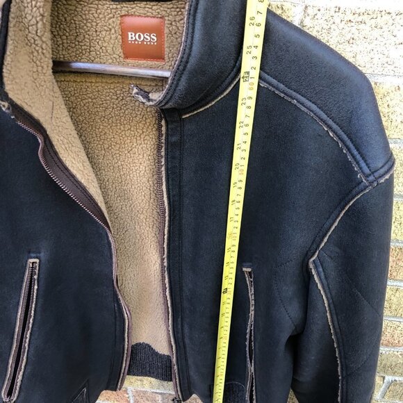 Vintage Hugo Boss Shearling Leather Jacket - Picture 11 of 12